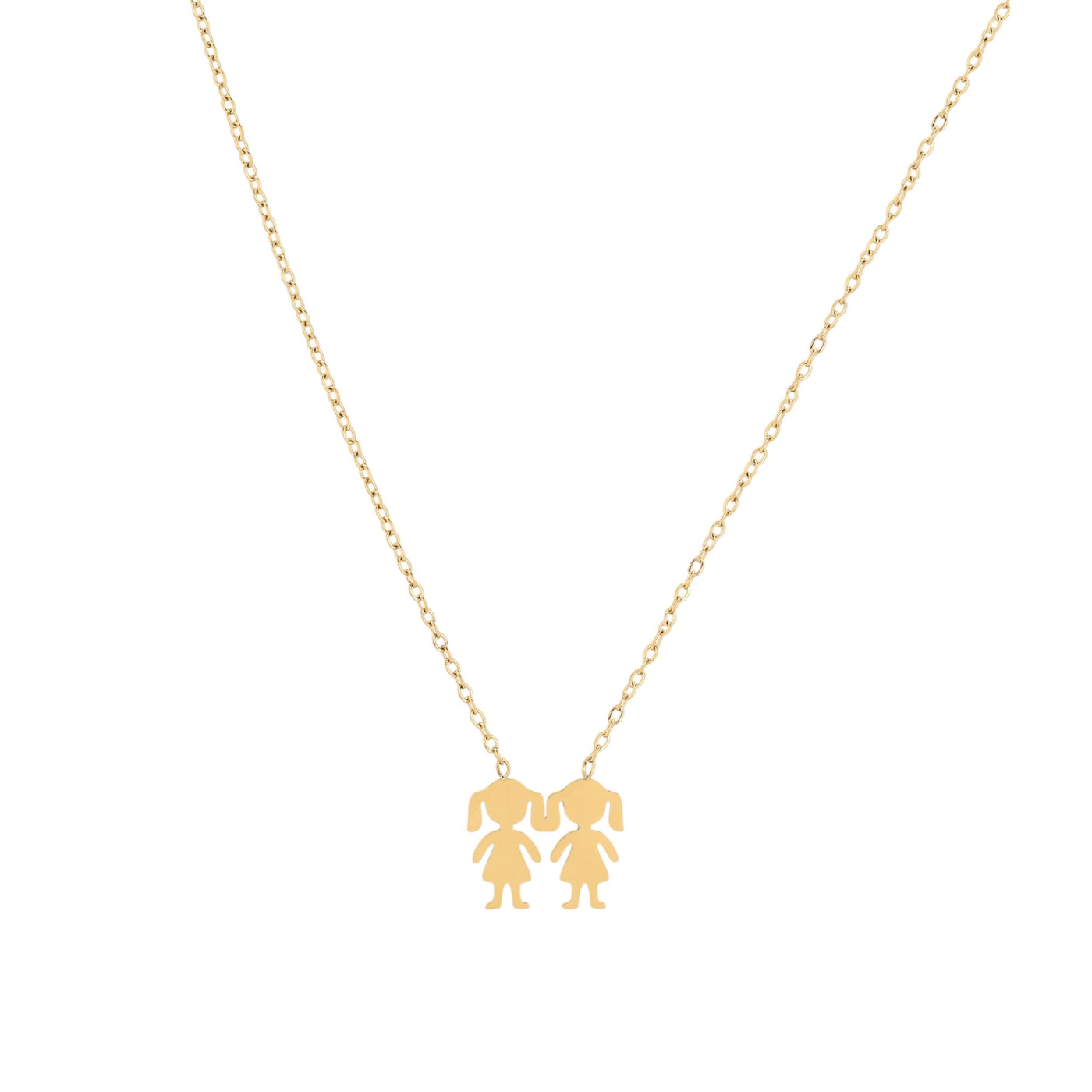 Steel necklace two girls GB