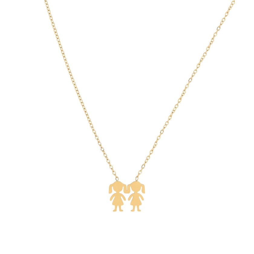 Steel necklace two girls GB