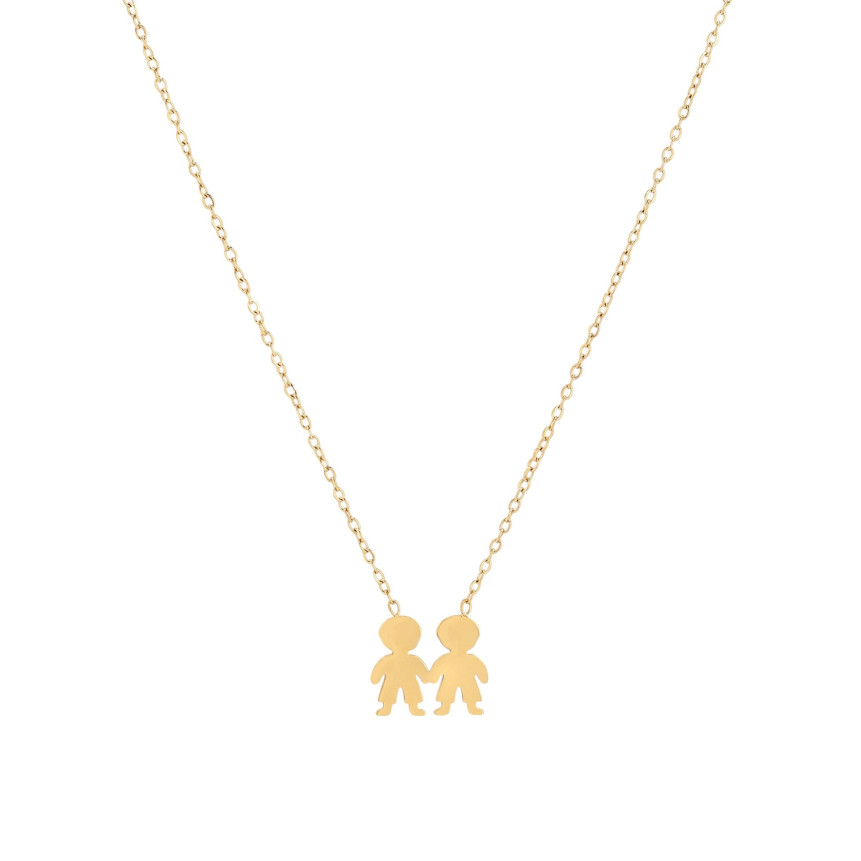 Steel necklace two boys GB