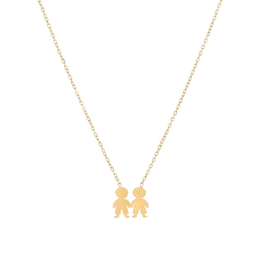 Steel necklace two boys GB