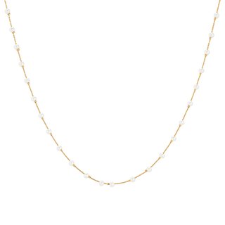 Collana in acciaio perle bianca GB
