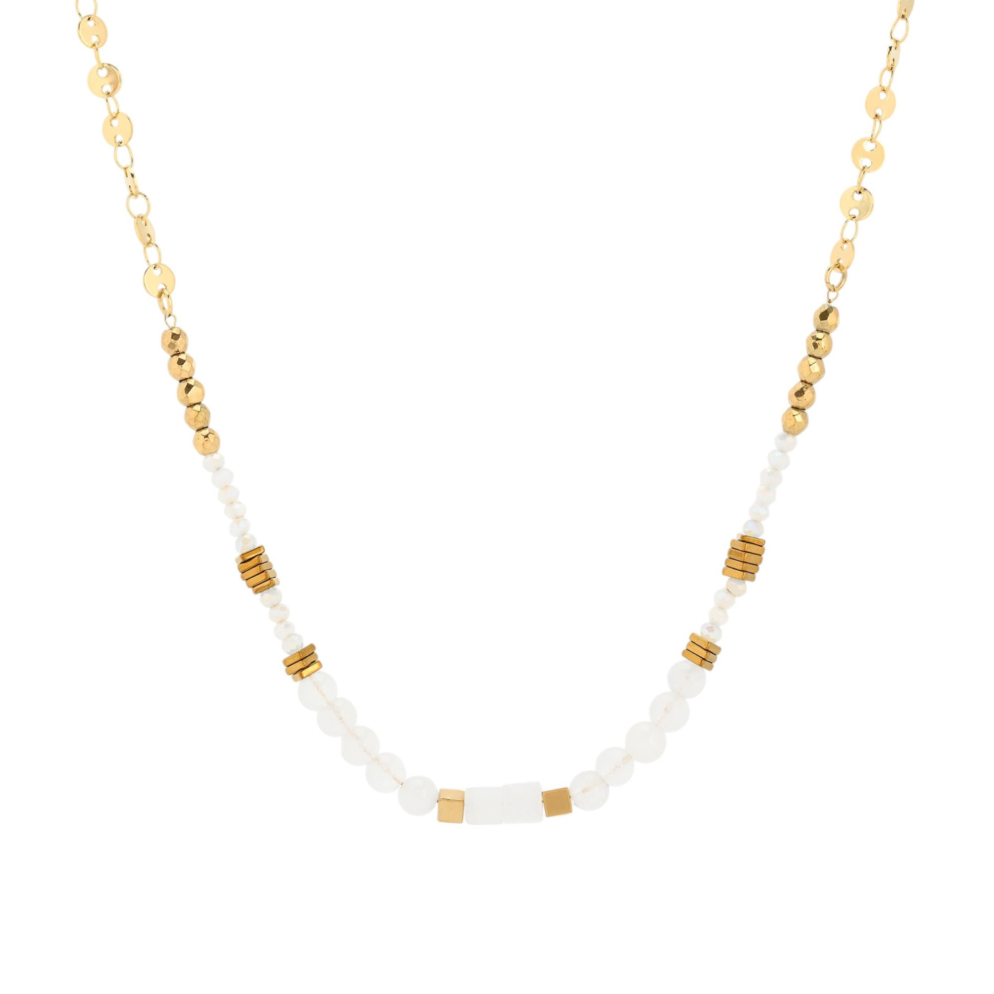 Steel necklace crystals GB