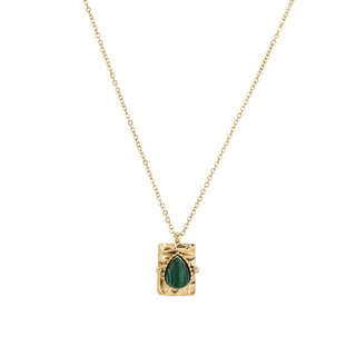 Colar em aço pendente oval GB