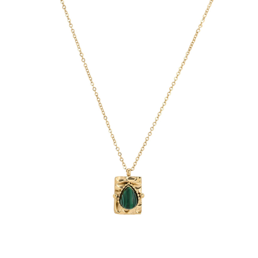 Colar em aço pendente oval GB