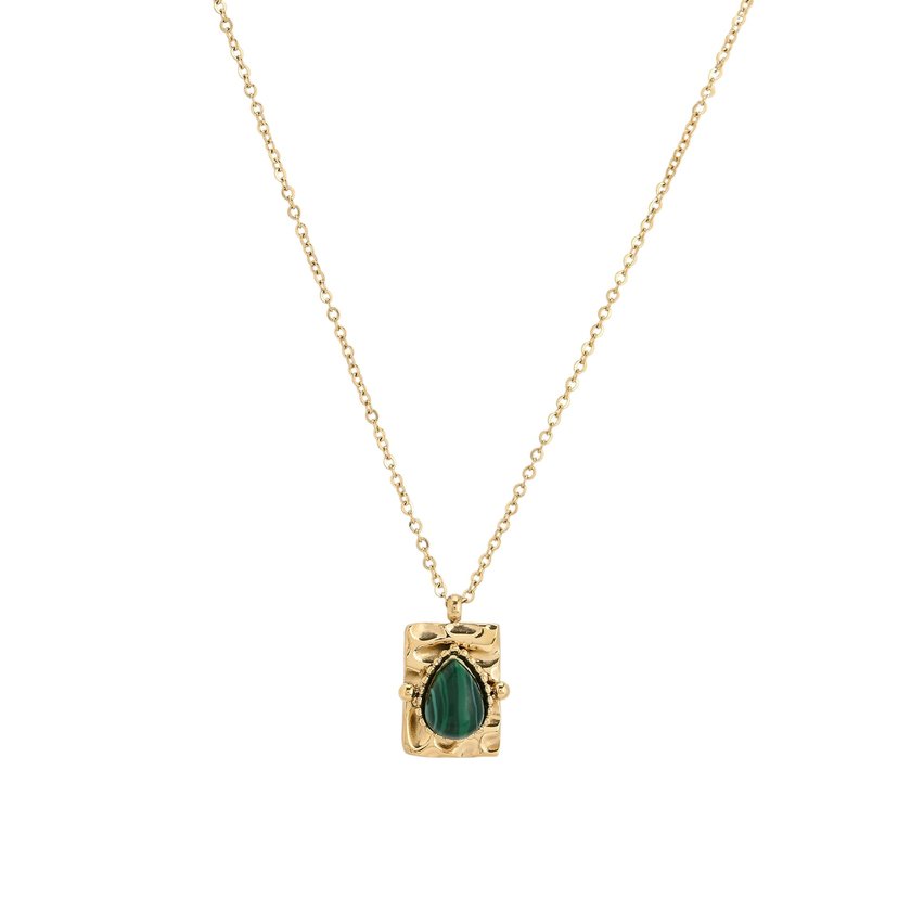 Colar em aço pendente oval GB