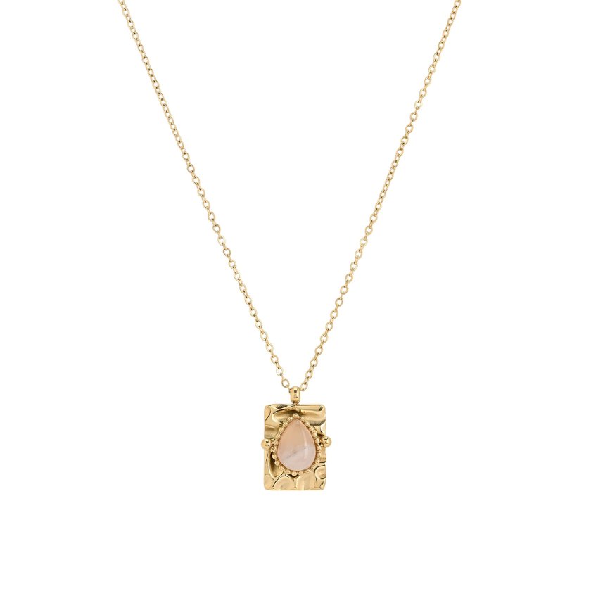 Colar em aço pendente oval GB