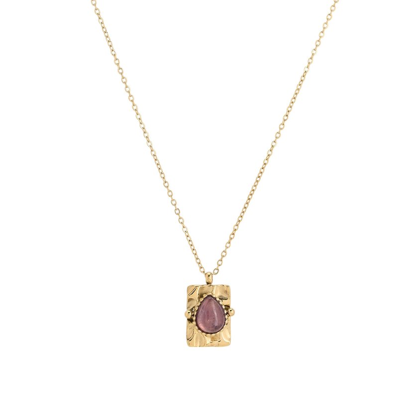 Collier en acier pendentif ovale GB
