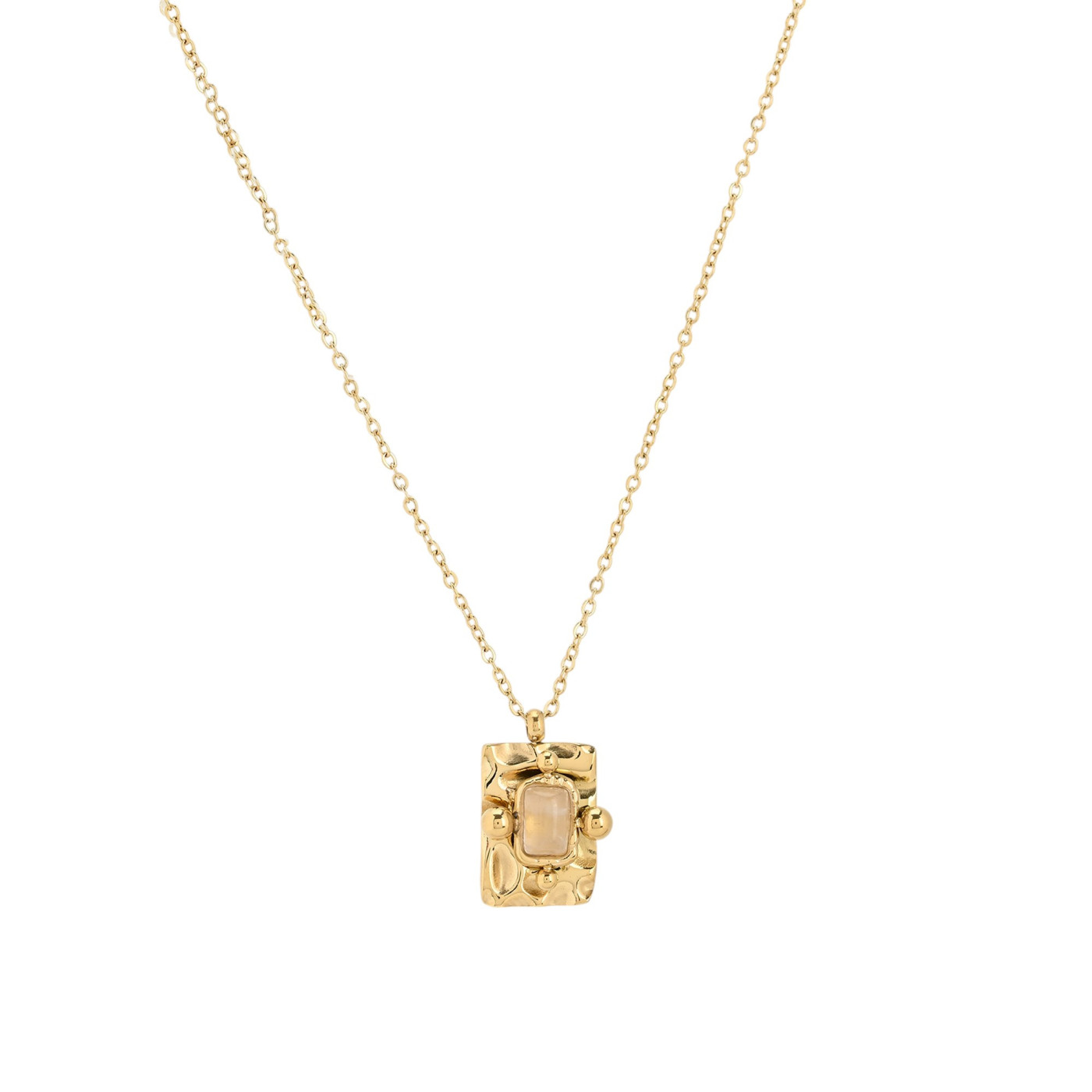Collier en acier pendentif rectangulaire GB
