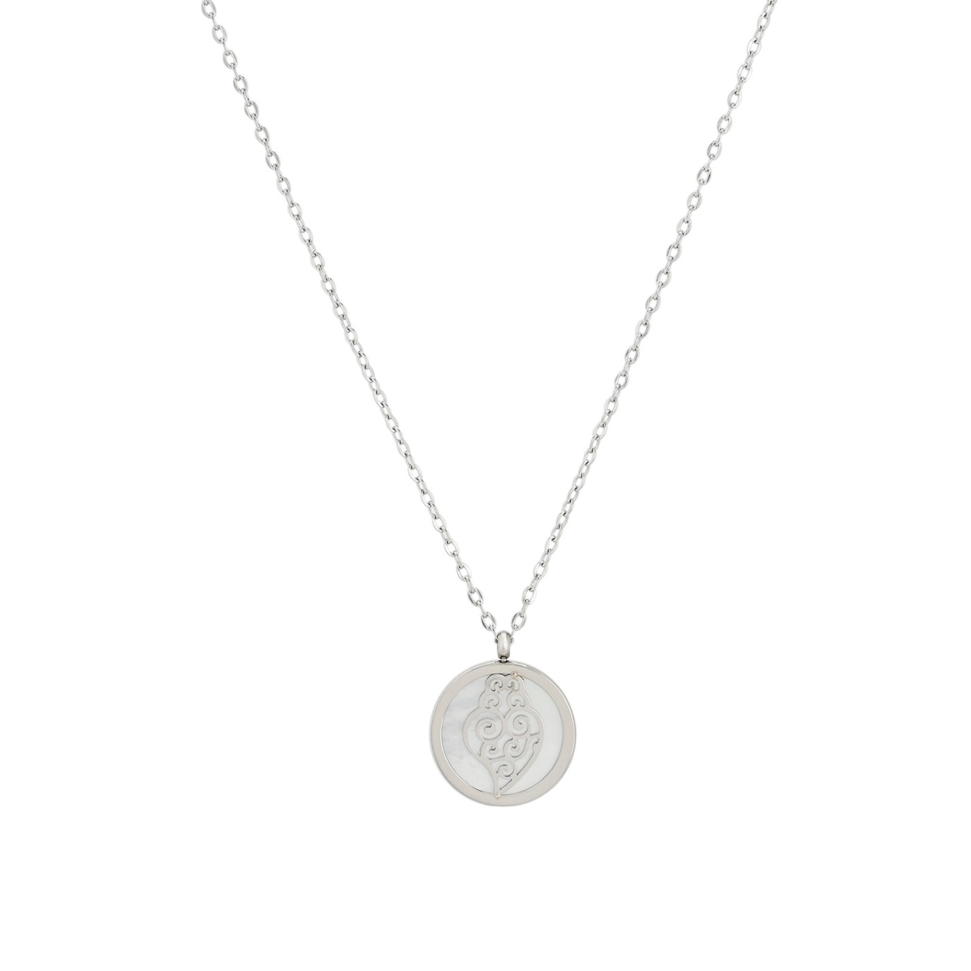 Steel necklace with coração de viana GB