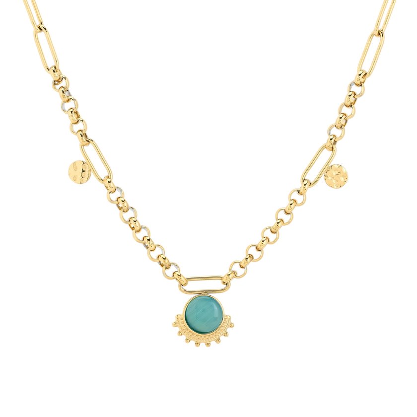 Collier en acier chaîne et cercle GB
