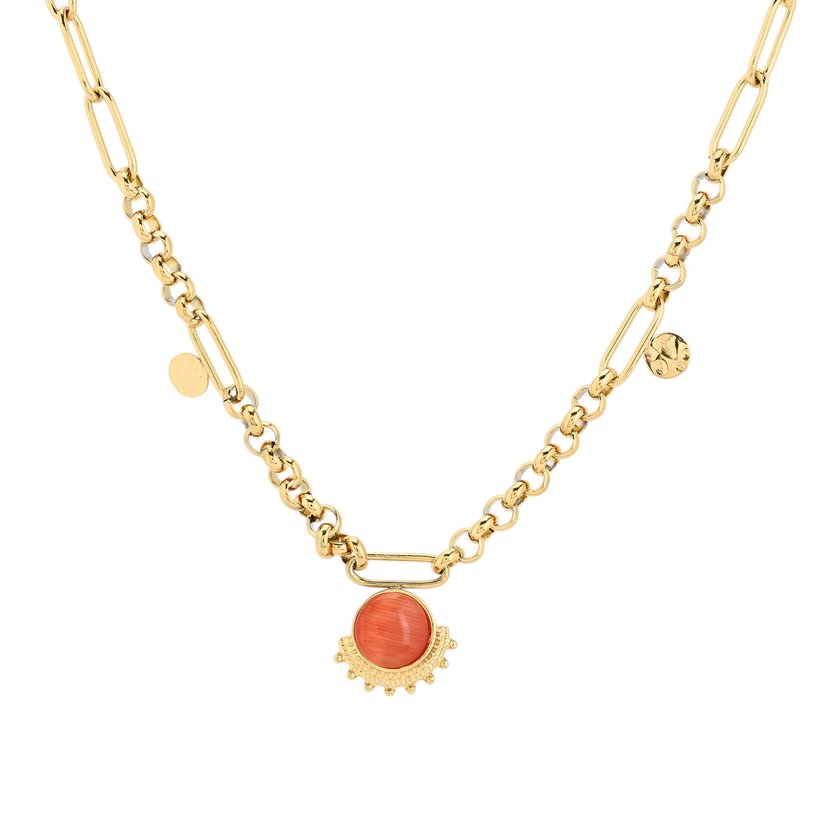 Steel necklace chain and circle GB