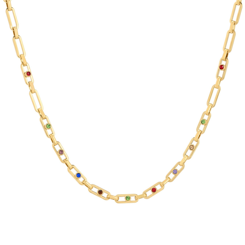 Steel necklace chain brilliants GB