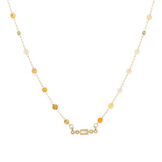 Collier en acier fin petite pierres GB