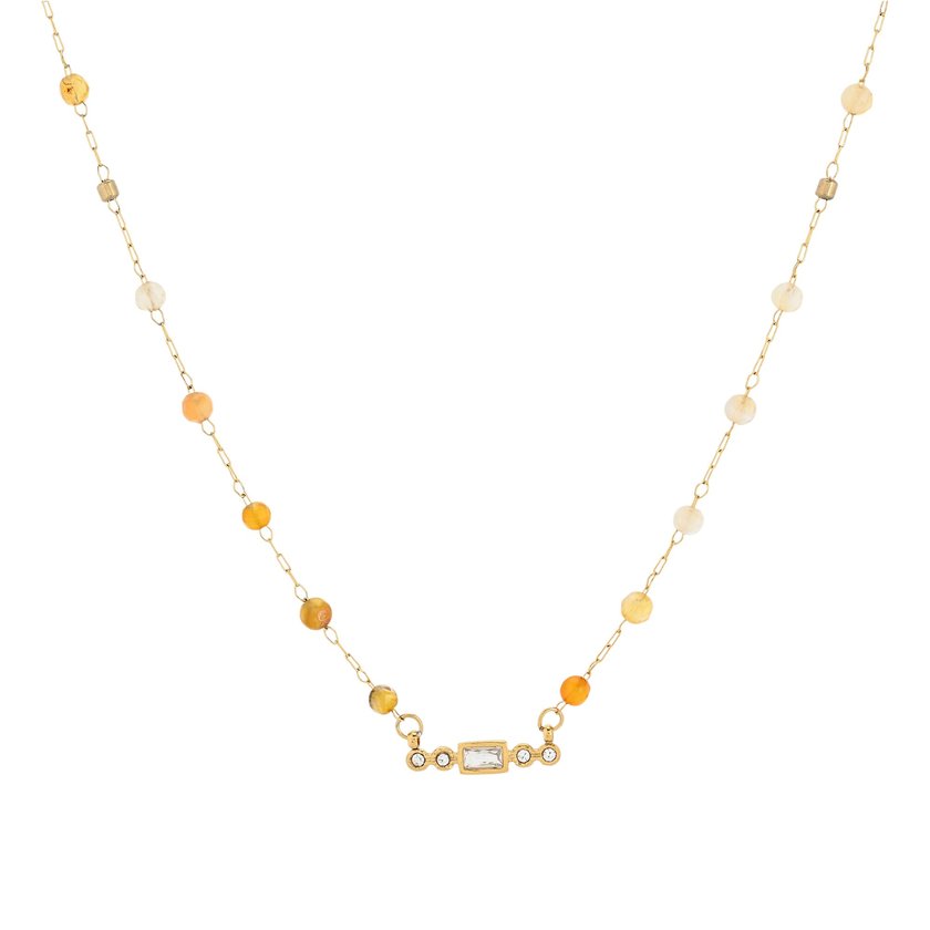 Collar en acero fino piedritas GB