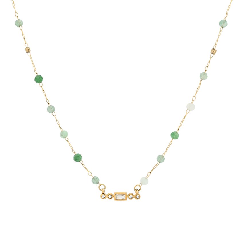 Collana in acciaio sottile piccole pietre GB