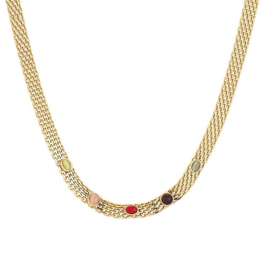 Steel necklace irregular thick GB