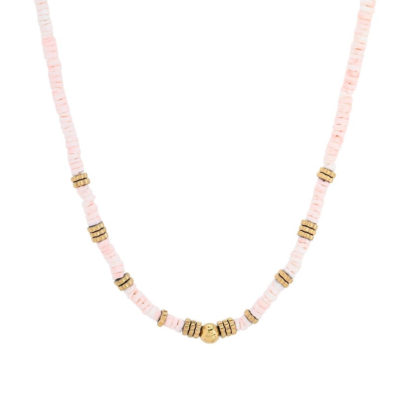 Steel necklace with ceramic stones GB