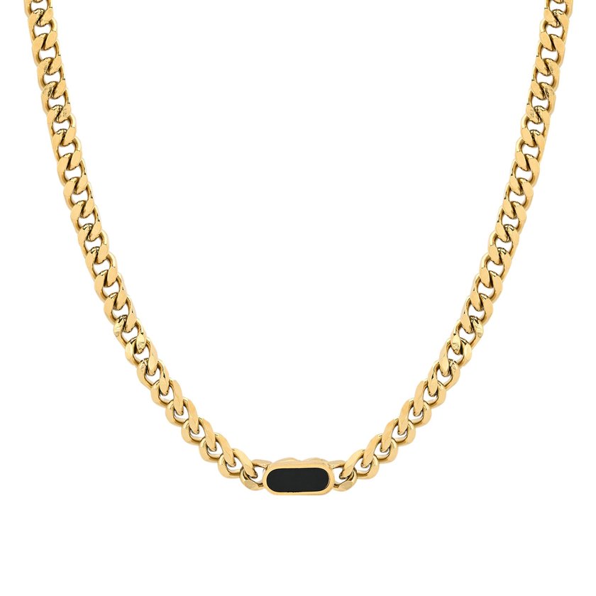 Steel necklace links rectangular GB