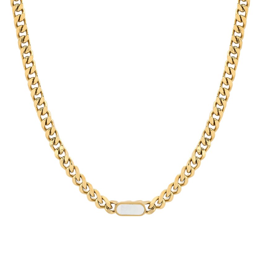 Collana in acciaio link rettangolare GB