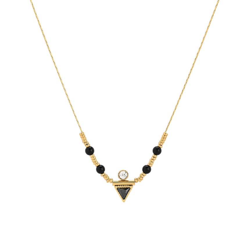 Collana in acciaio luminoso triangolare GB