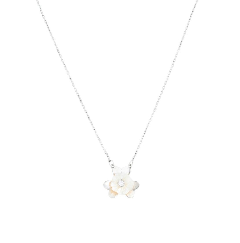Steel necklace flower motherpearl GB