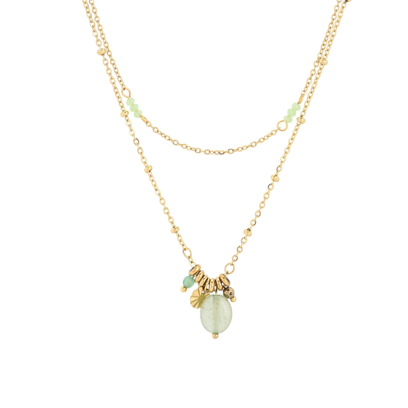 Collana in acciaio doppio con pendenti GB