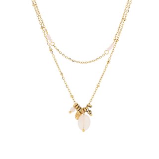 Collana in acciaio doppio con pendenti GB