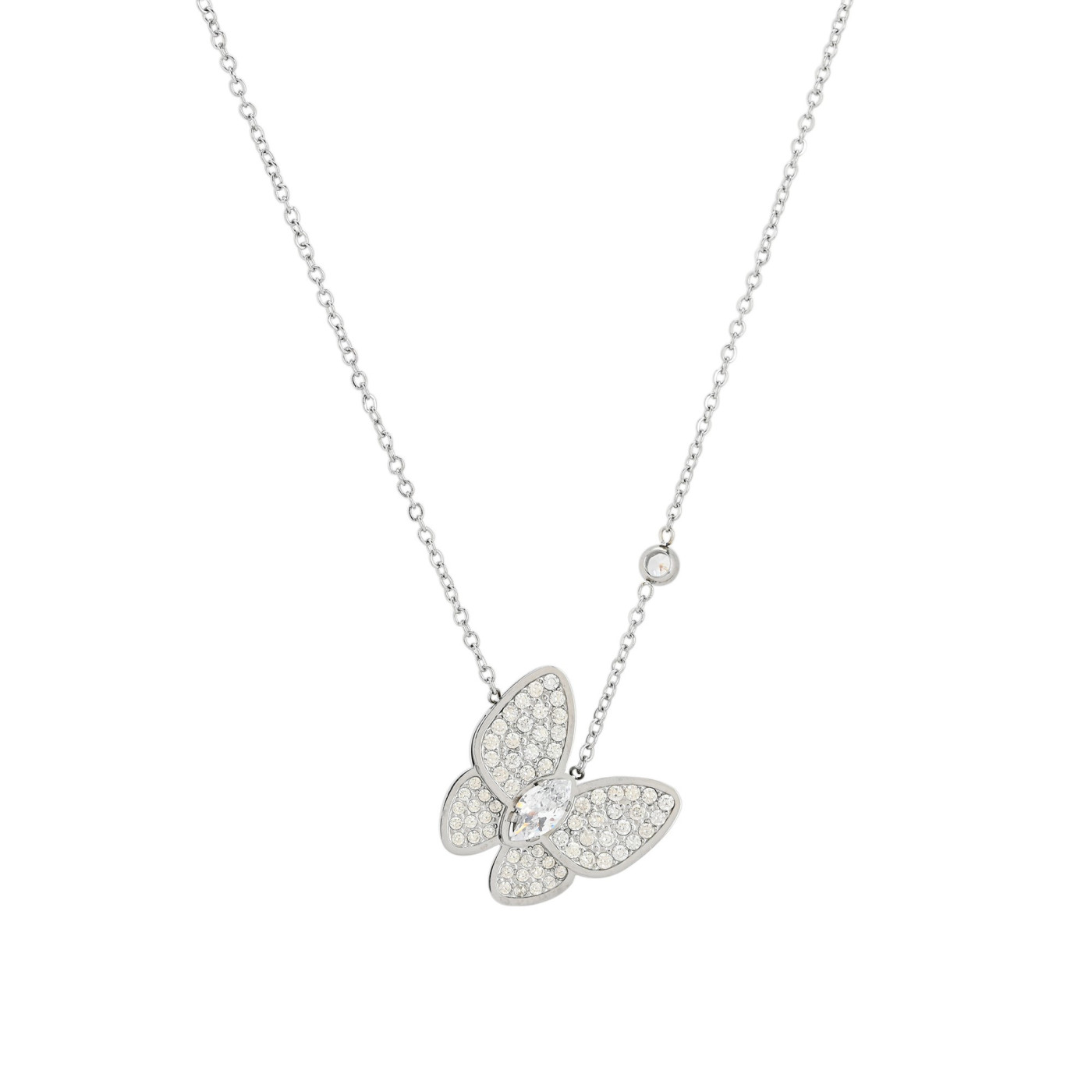 Collana in acciaio farfalla e luminosa GB