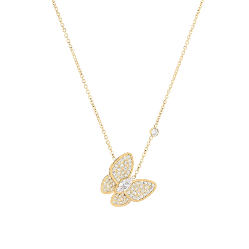 Collana in acciaio farfalla e luminosa GB
