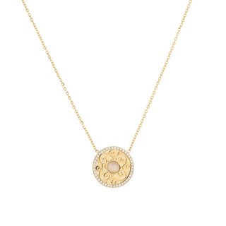 Collar en acero textura y piedra GB