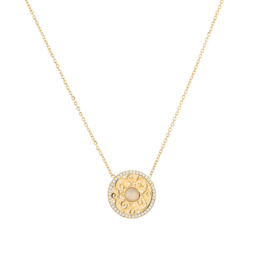 Collana in acciaio struttura e pietre GB