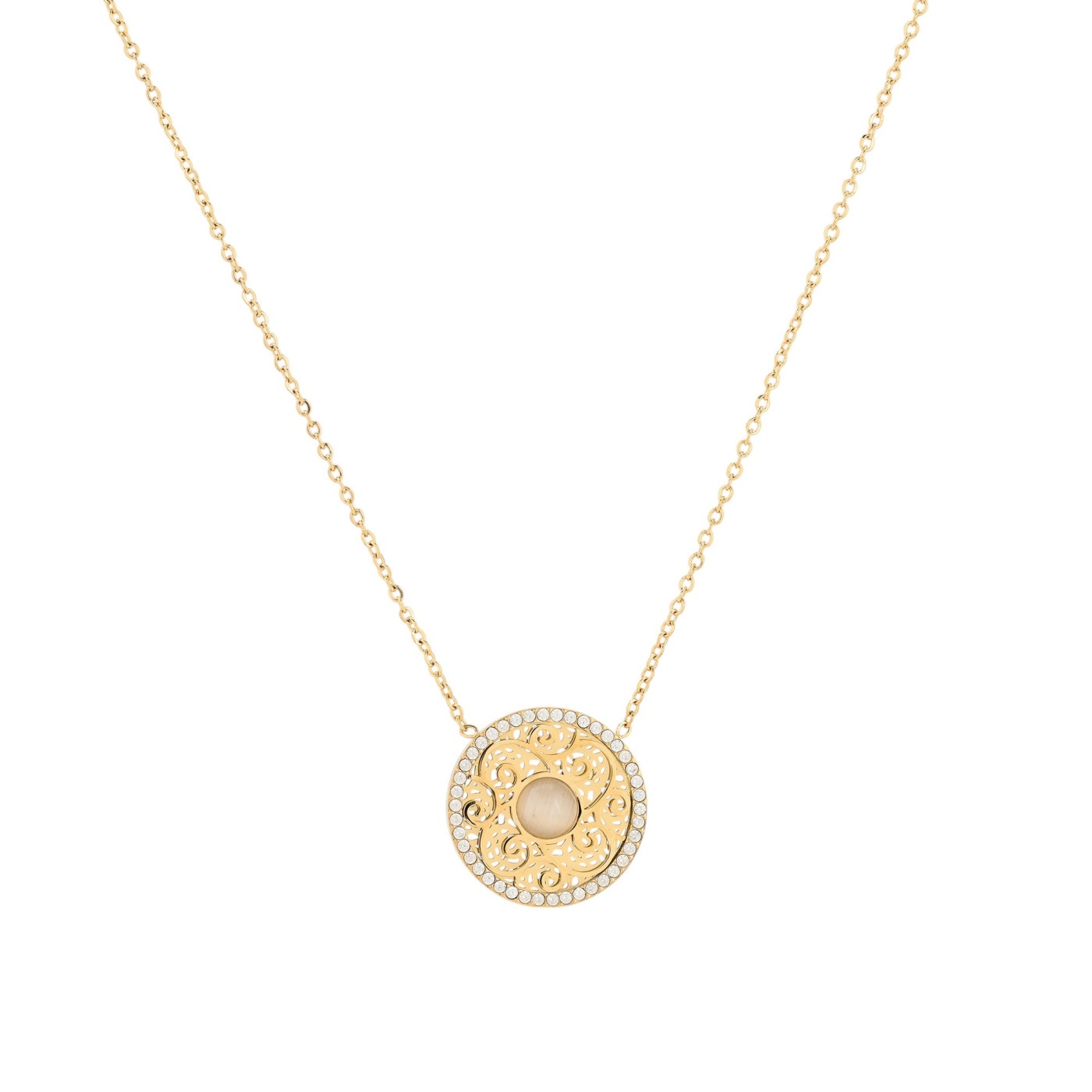 Collana in acciaio struttura e pietre GB