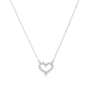 Collier S925 coeur brillants GB