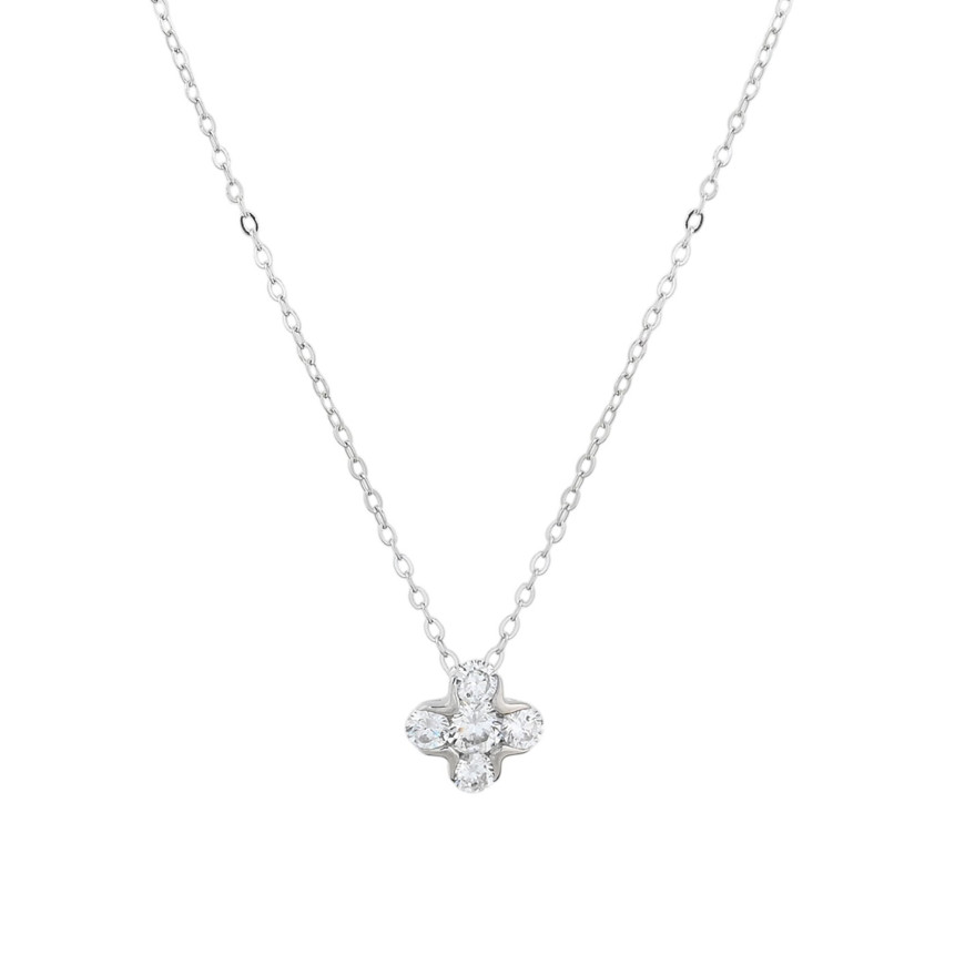 Collier Luxury avec trèfle et brillants