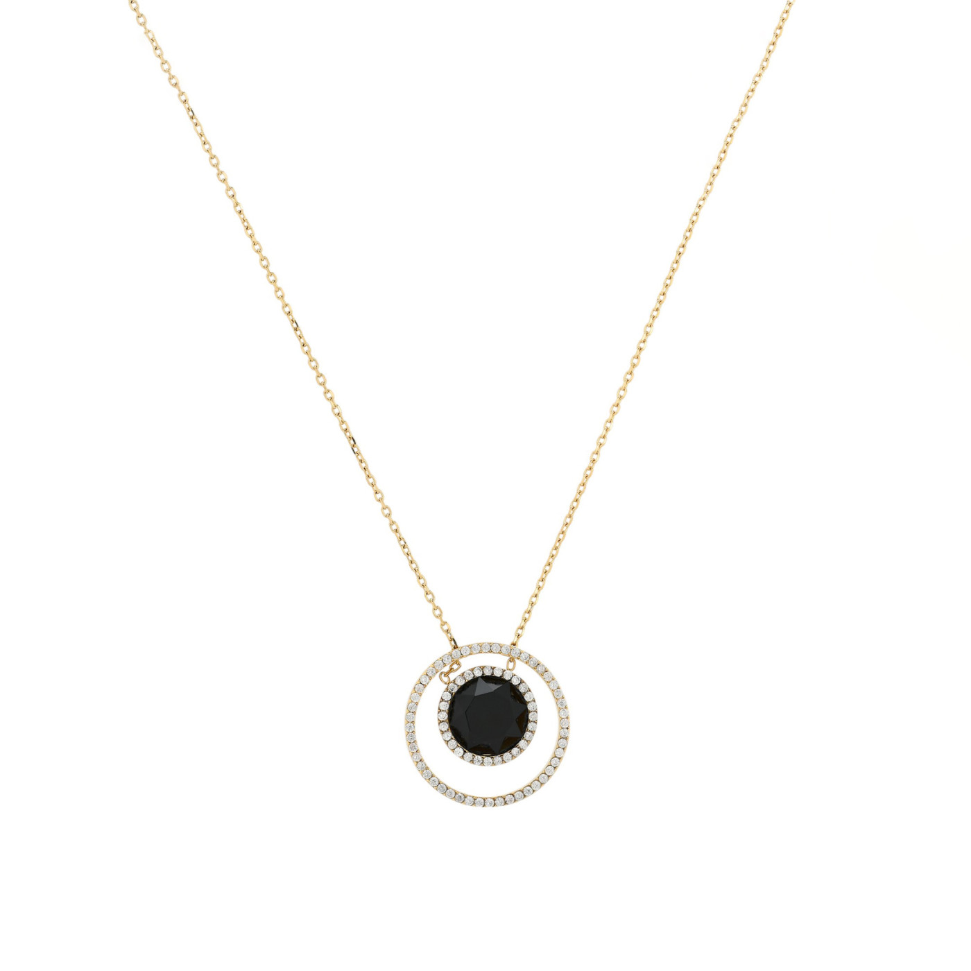 Collana in acciaio pietra colorato oro GB