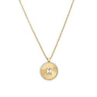 Collier en acier rectangle et texture GB