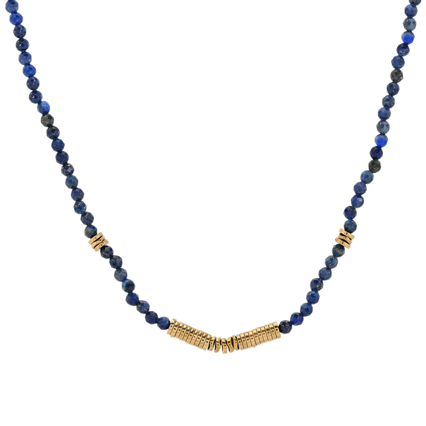 Collar corto en acero piedras naturales GB