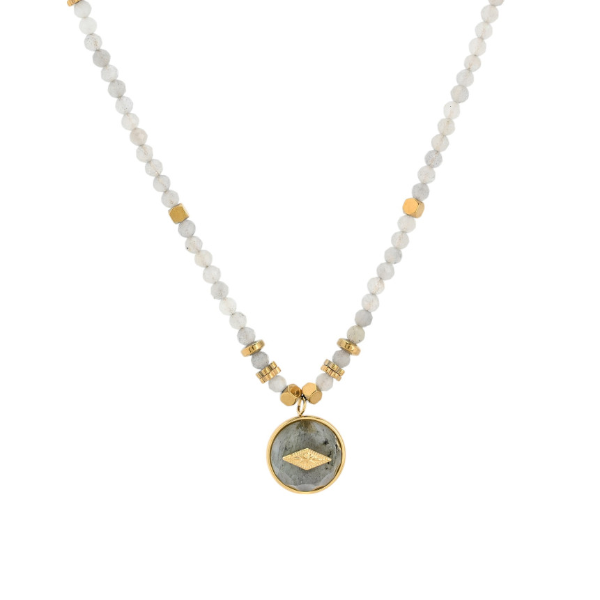 Collar de acero con piedra natural estrella GB
