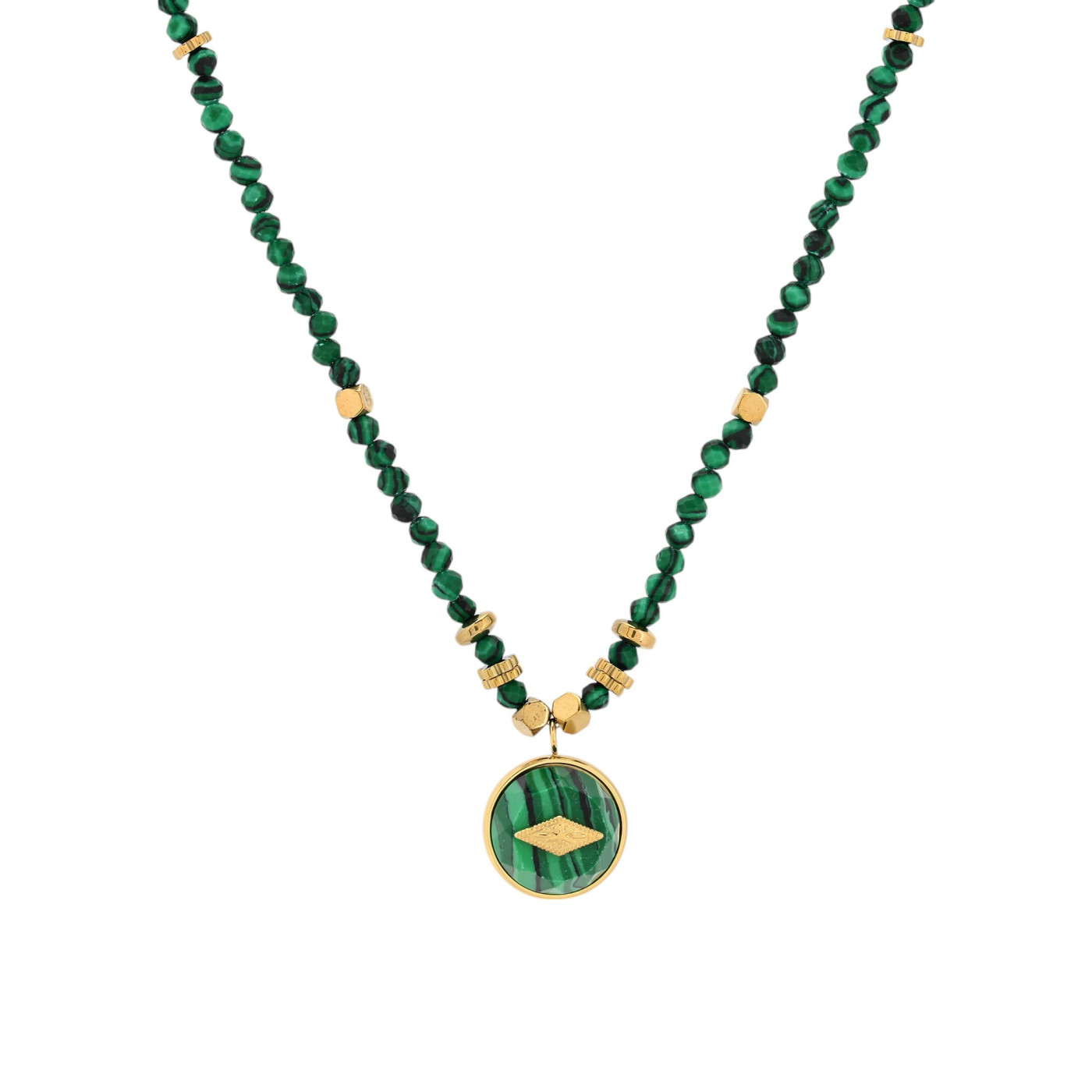 Collier en acier en pierre naturelle étoile GB