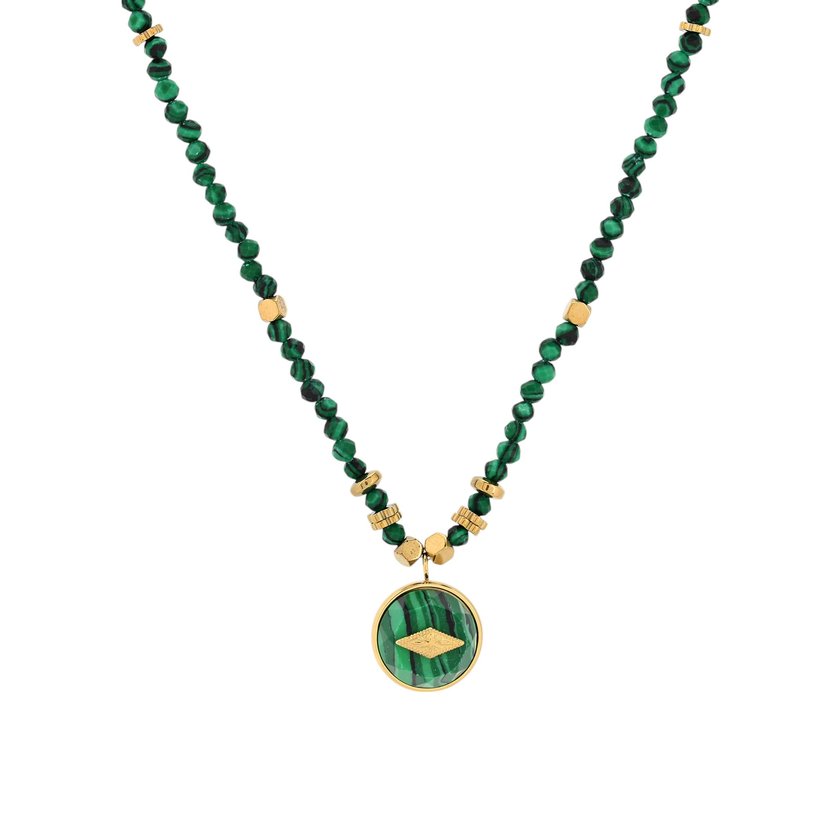 Collier en acier en pierre naturelle étoile GB