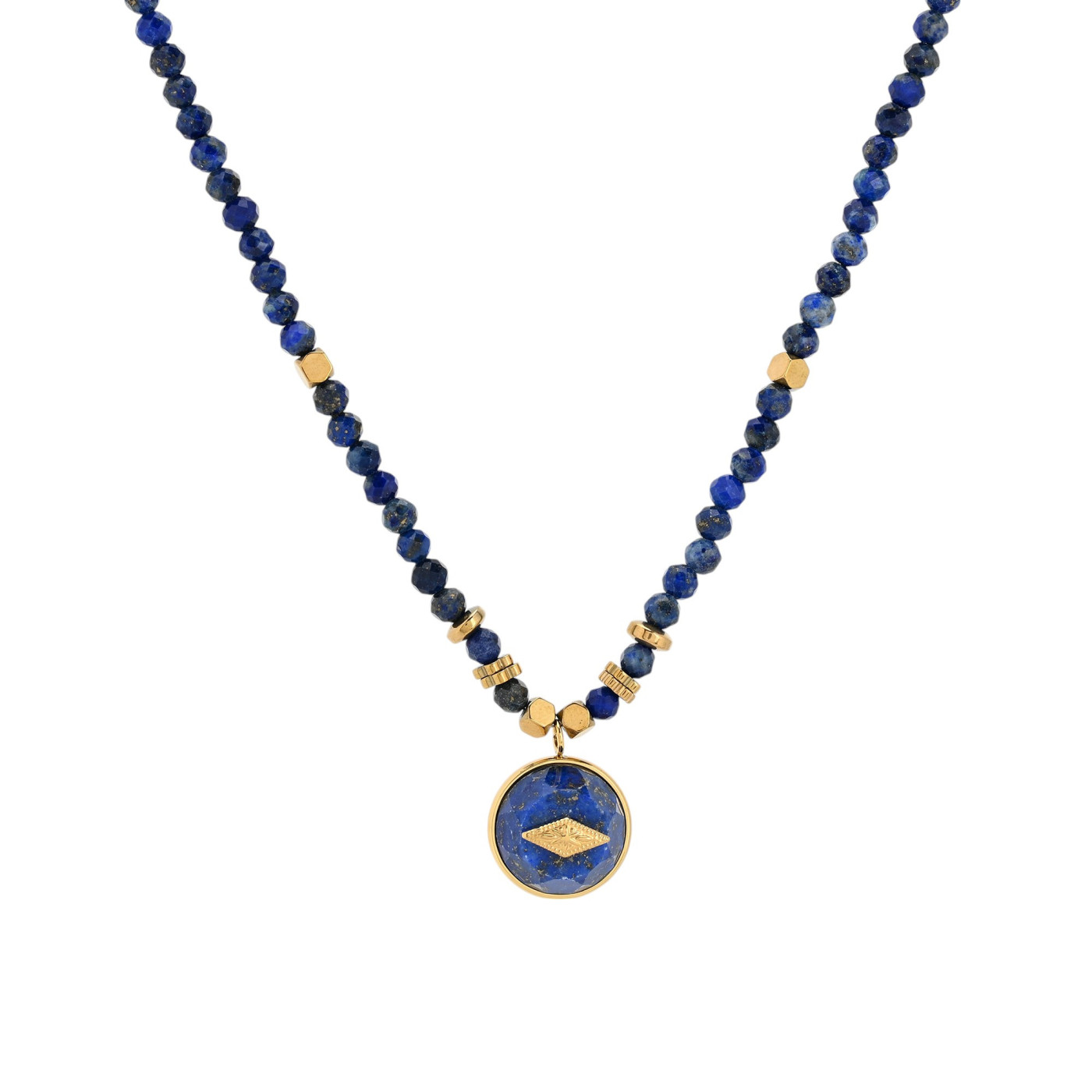 Collana in acciaio con pietra naturale stella GB