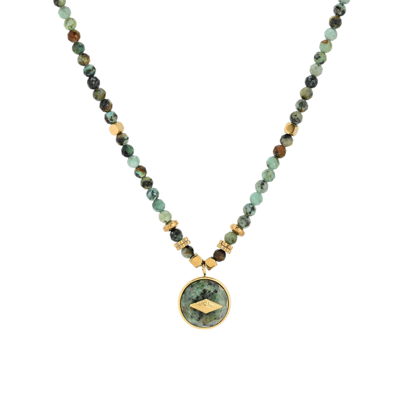 Collana in acciaio con pietra naturale stella GB