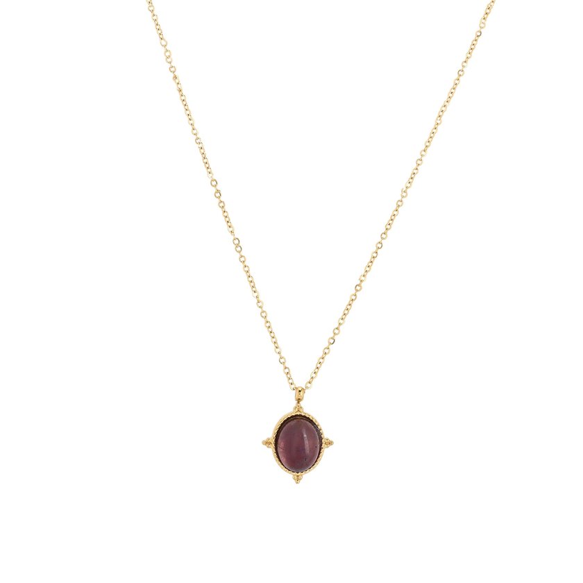 Steel necklace pendant round GB