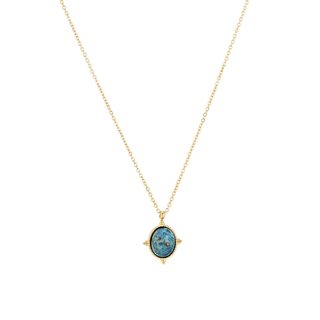 Collier en acier pendentif rond GB