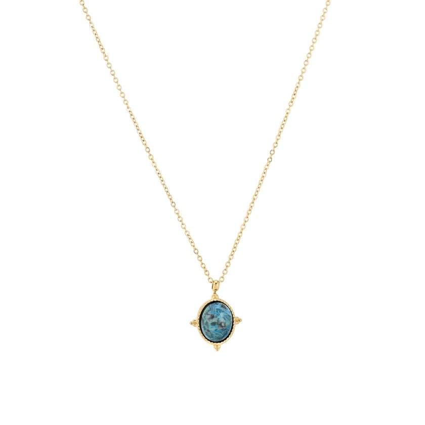 Collier en acier pendentif rond GB