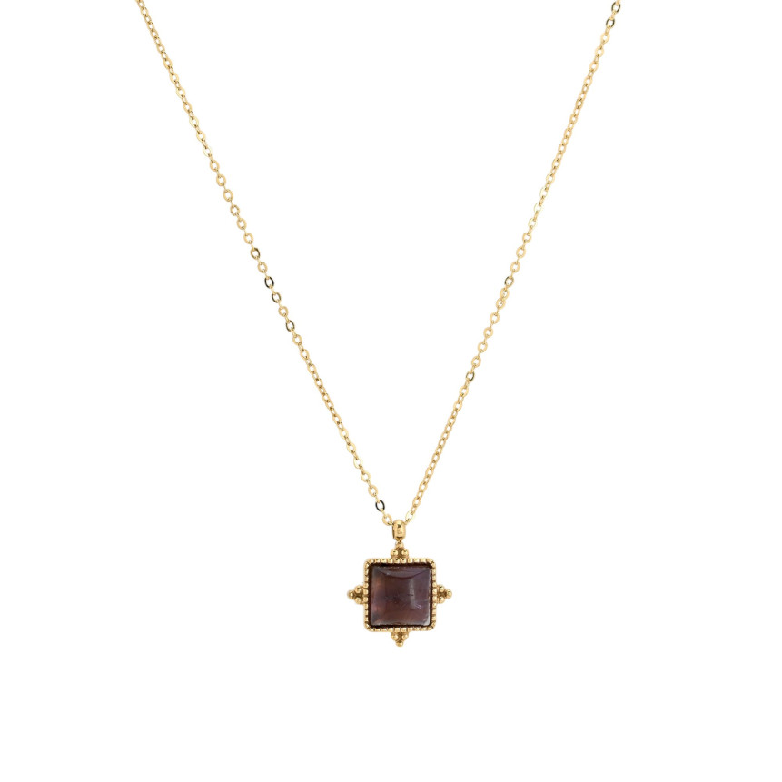 Collana acciaio irregolare pietra GB