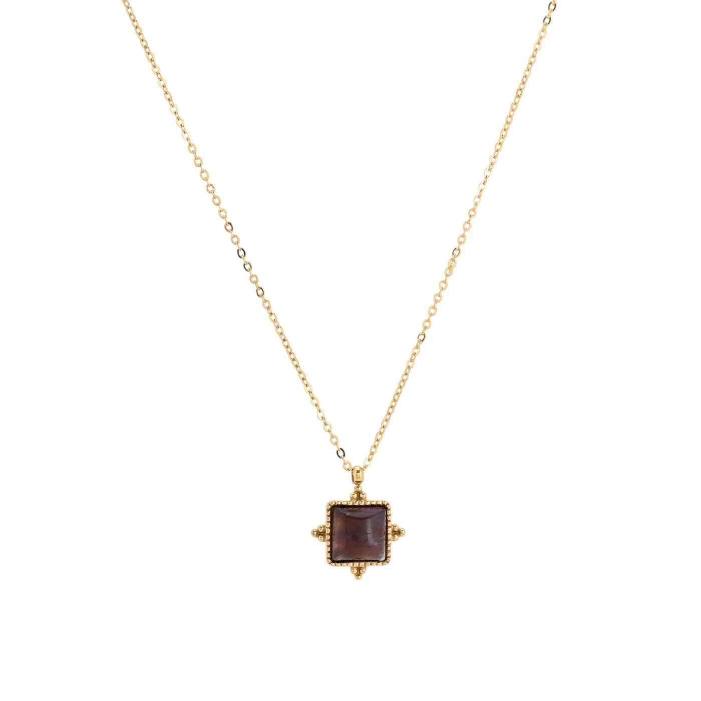 Collier en acier irrégulier pierre GB