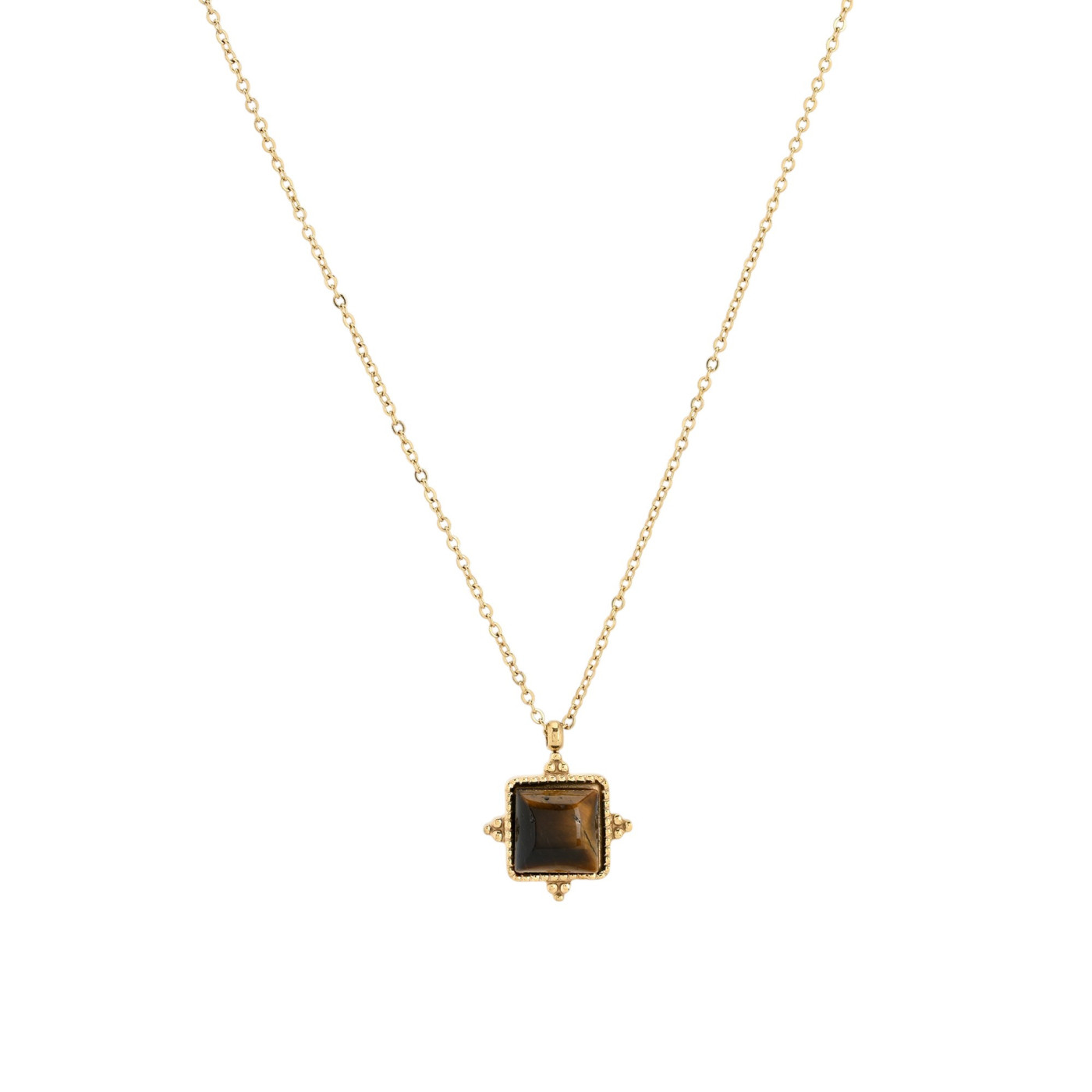 Collier en acier irrégulier pierre GB