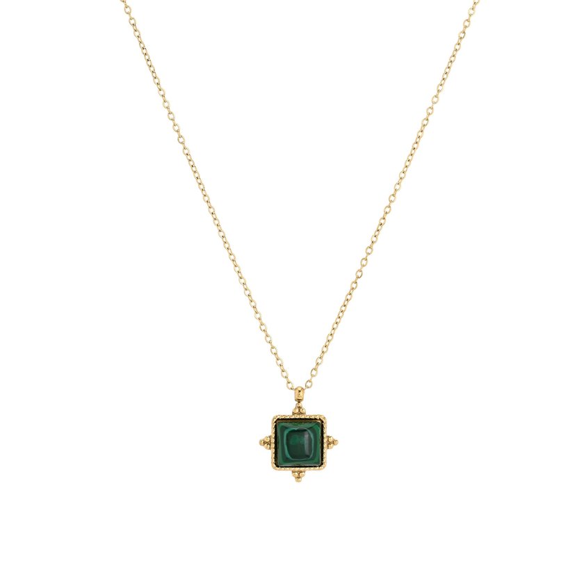 Collana acciaio irregolare pietra GB