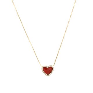 Collana in acciaio cuore pietra naturale GB